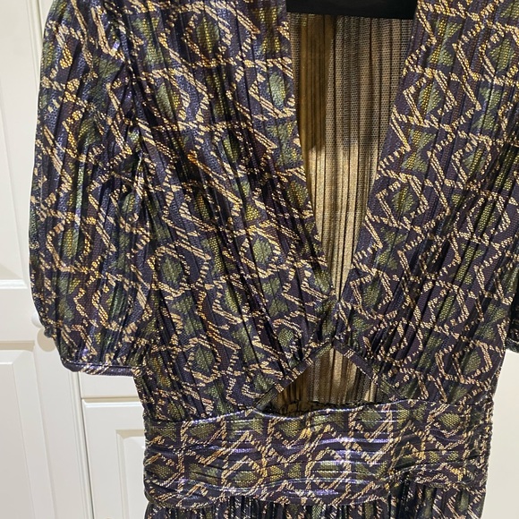 Ba&Sh midi dress gold and purple - Picture 3 of 7
